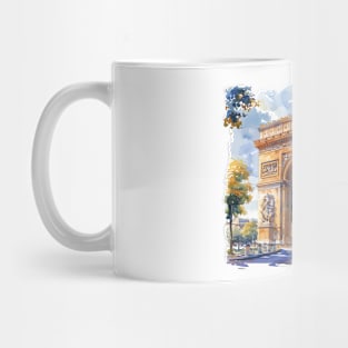 Arc de Triomphe Watercolor Travel Landmarks France Mug